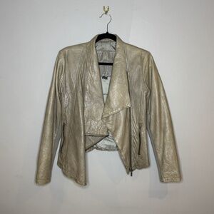 Cigno Nero taupe leather jacket